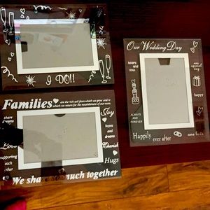SOLD. Photo Frames: 3 frames label says size is 4X6.